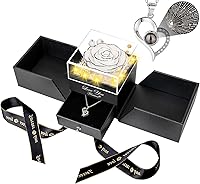 Vista 24 de Rosa Real Colorida Preservada - Flores Eternas Regalo de Rosa para Mamá Abuela Esposa Novia en el Día de la Madre Cumpleaños San Valentín Navidad