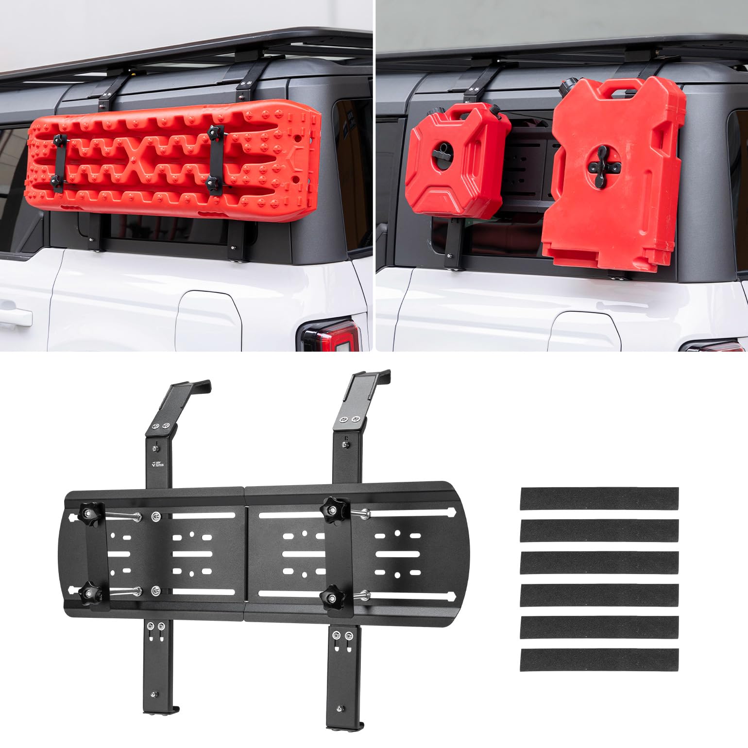 Photo 1 of JOYTUTUS Rear Window Storage Molle Panel Kit for Bronco 4-Door 2021-2026 | No-Drill Cargo Rack for Recovery Traction Boards Gas Can Shovel Mount | Heavy-Duty Scratch-Resistant Design