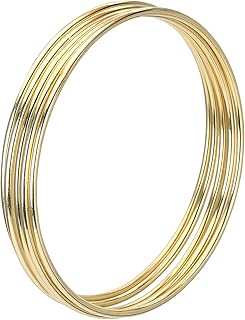EBOOT 5 Pcs Metal Rings Hoops Macrame Rings for Dream Catcher and Crafts Supplies Gold Floral Wreath Macrame Hoops for Wedding DIY Wall Hanging Craft(4 Inch)