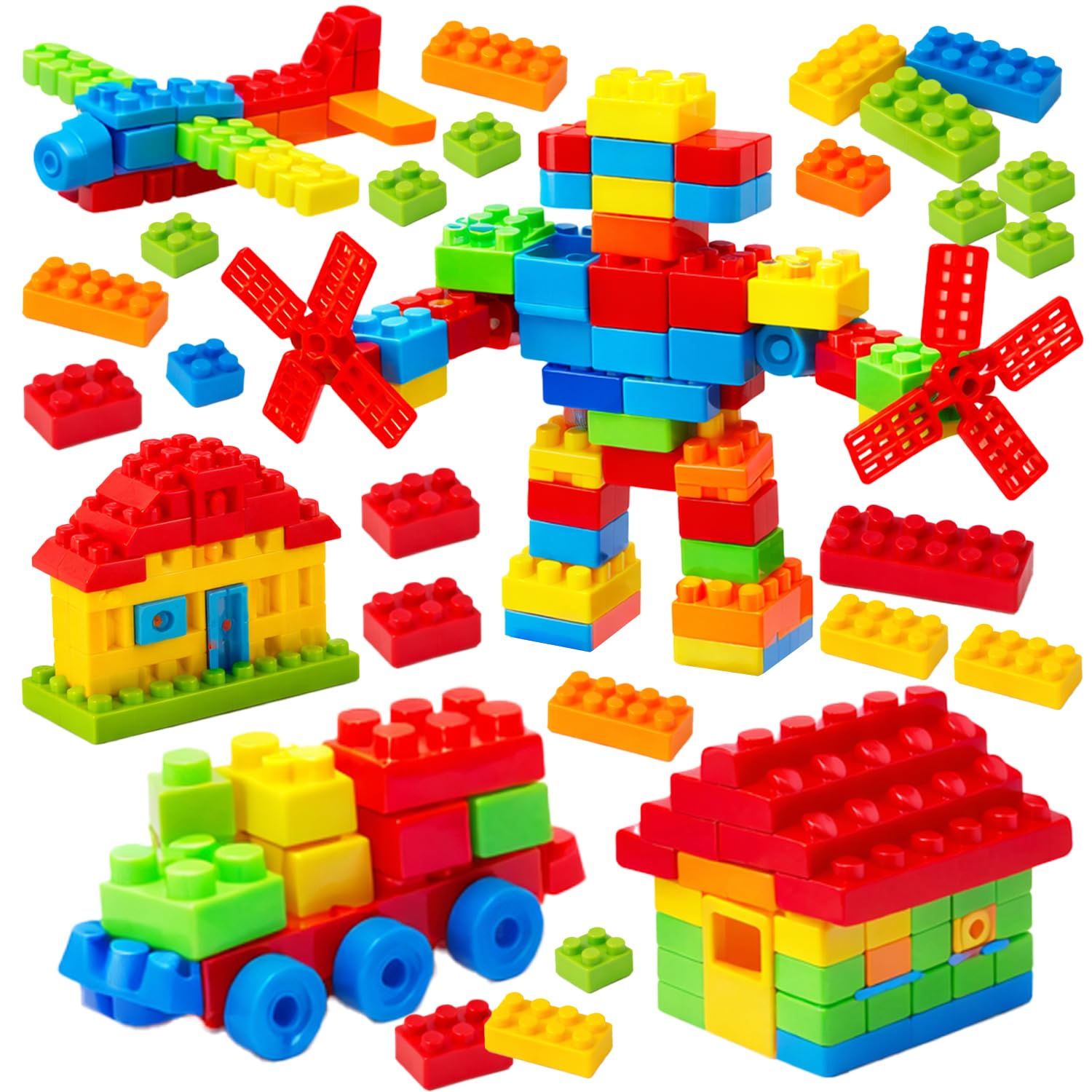 FunBlast Building Blocks for Kids with Wheels - 239 Pcs DIY Blocks Toys ...
