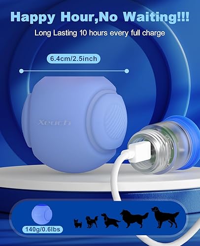 Miniatura 5 de Pelota LED recargable para perro, juguetes iluminados para perros, bola de búsqueda duradera activada por rebote, goma natural, aroma único, 2.5