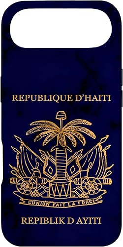 Vista 70 de iPhone 13 Pro Haití, haitiano, pasaporte de Haití, bandera de Haití. Funda