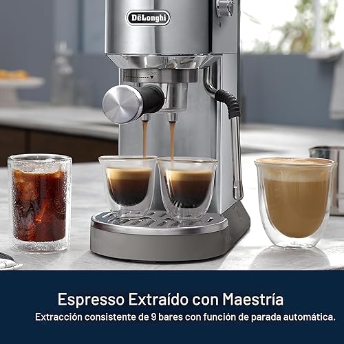 Miniatura 5 de De'Longhi Dedica Duo - Máquina compacta de café expreso, cafetera fría con espumador de leche, para café expreso, café caliente y helado,
