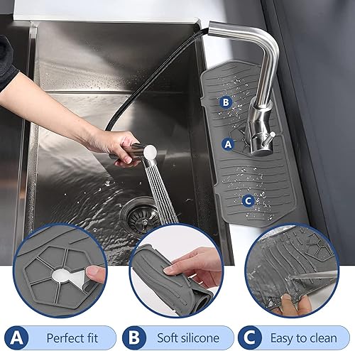 Miniatura 3 de Almohadilla de silicona para grifo, mango de grifo de silicona, accesorios para fregadero de cocina, baño, encimera de agua, cubierta contra