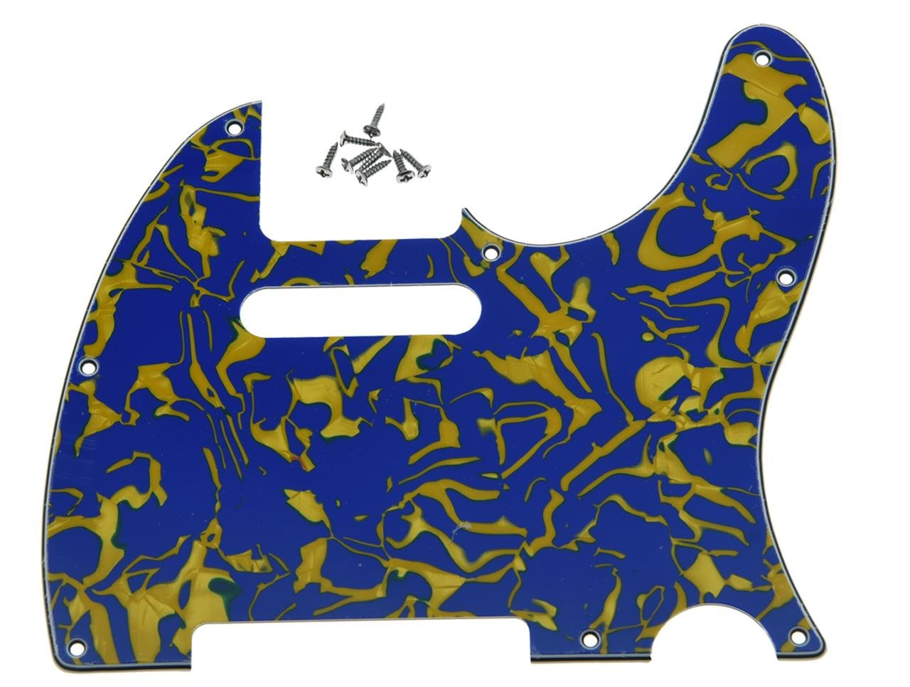 Photo 1 of *Screws missing* KAISH 8 Hole Tele Style Pickguard TL Guitar Pick Guard Scratch Plate for Tele/Telecaster Blue Shell