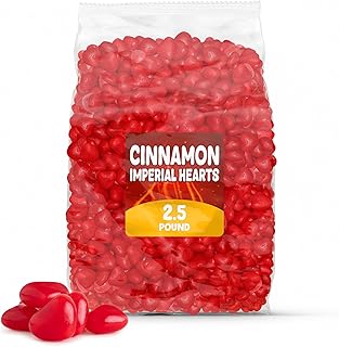 Cinnamon Imperial Hearts 2.5 lb Bold Red Cinnamon Heart Candy for Valentine’s Day Gifts, Classroom Treats, Candy Jars & Dessert Tables Gluten Free Bulk Bag