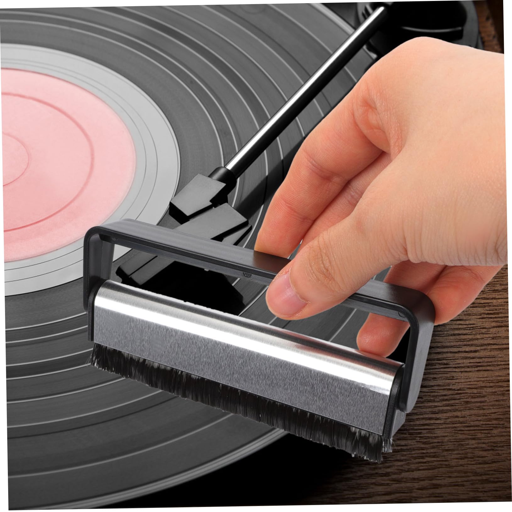 POPETPOP -Static Cleaning Brush for Vinyl Records Record Player Cleaning Tool to Sound and Protect Your Albums