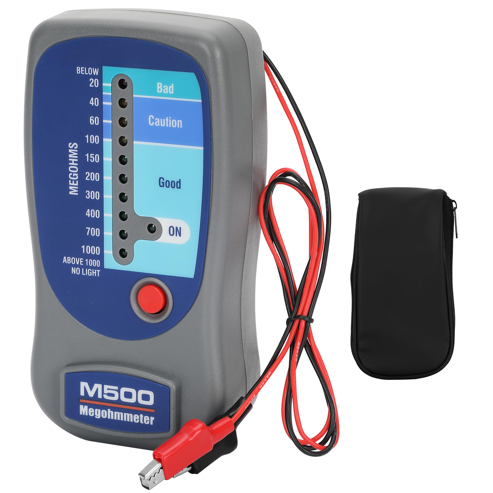 M500 Megohmmeter for Insulation Testing,Compatible with Compressor Tester HVAC, Multimeter Tester, Battery Operated, 20-1000 Megohms at 500 Volts,with