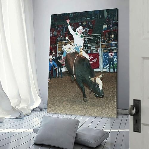 Miniatura 3 de YokimA Lane Frost Riding Bull Poster Pintura Decorativa Lienzo Arte de Pared Pósters de Sala de Estar Dormitorio Pintura 12 x 18 pulgadas (11.8 x