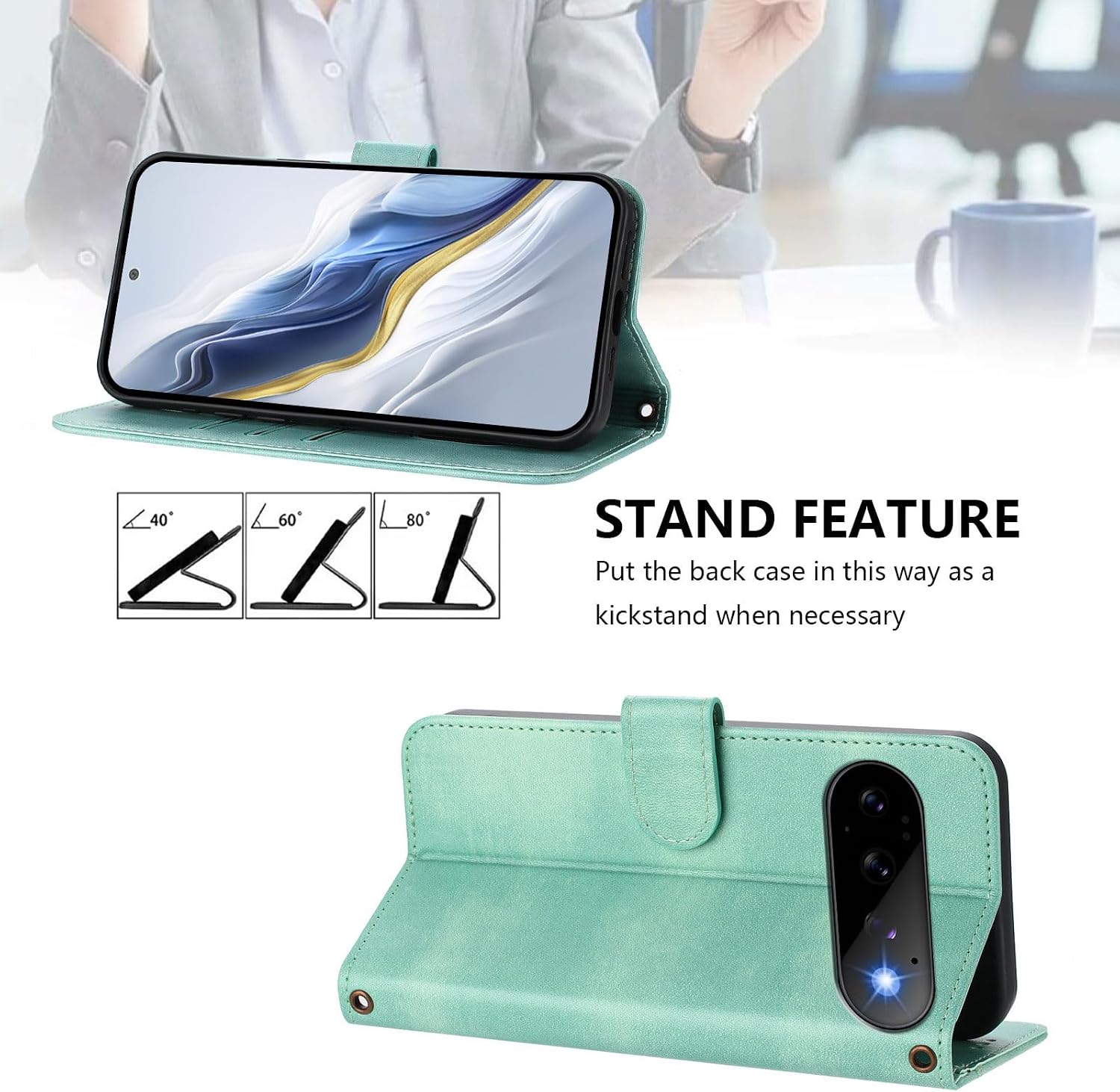 Wallet Case for 11 Mint Green image 2