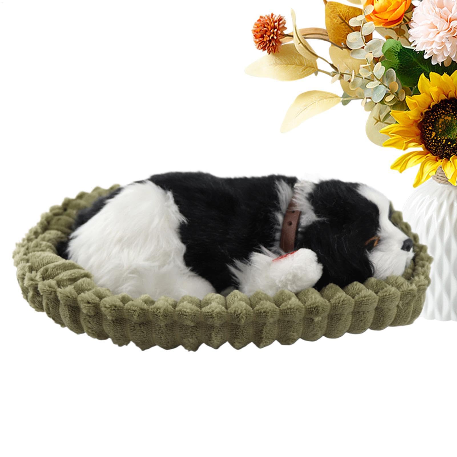Realistic Plush Puppy - Breathing Stuffed Animal Dog With Sound, Plush Dog For Bedtime, Sleeping Puppy Toy Realistic Interactive Comfort Pet, 10.24 Inch