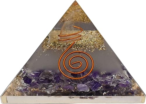 Miniatura 93 de Amazing Gemstone Pirámide de orgón grande Cristal de pirámide de turmalina negra oscura Pirámide de orgonita Pirámides de órgano Curación