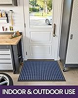 Vista 9 de DEXI Tapete para puerta delantera, entrada exterior, 17 x 29 pulgadas, tapete de goma resistente, tapete de bienvenida antideslizante
