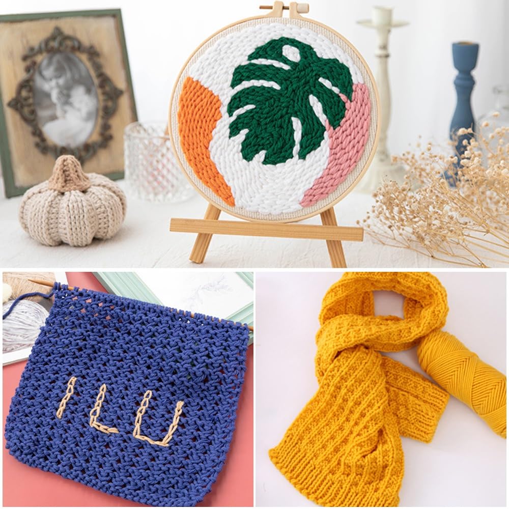 Lana 100 g/bola, hilo de algodón de 8 capas, hilo tejido a mano, hilo de algodóndón cálido, lana para bebé, hilo de crochet tejido a mano, lana de crochet (color: caqui) (amarillo brillante)