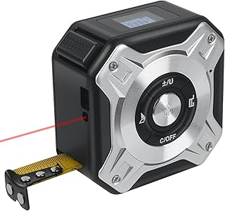 2 in 1 Digital Laser Tape Measure,130ft/40m Laser Distance Meter Display On Backlit LCD Screen with 16ft/5m AutoLock Measuring Tape USB Charging Meter with HD LCD Display -Ft/Inch/Fractions/M/mm