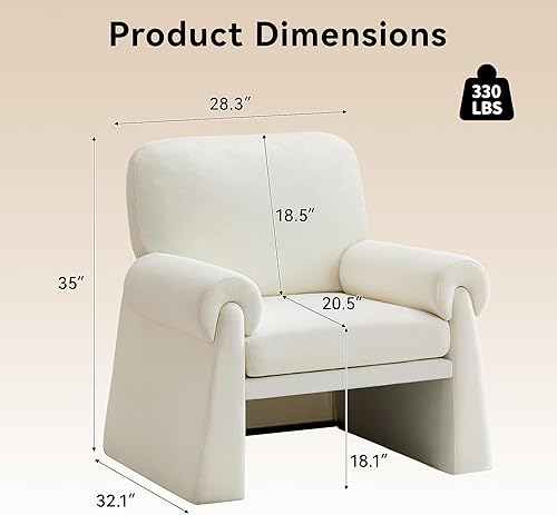 Miniatura 2 de Silla decorativa de gran tamaño, cómodas sillas de sala de estar, sofá individual con cojín grueso y reposabrazos, sillón tapizado para sala de