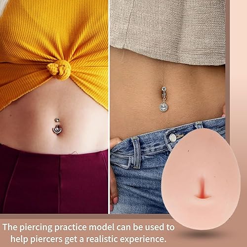 Miniatura 2 de Modelo de parte del cuerpo de silicona, 7 piezas reutilizadas de perforación para práctica, herramienta para el oído, nariz, boca, lengua y ombligo,