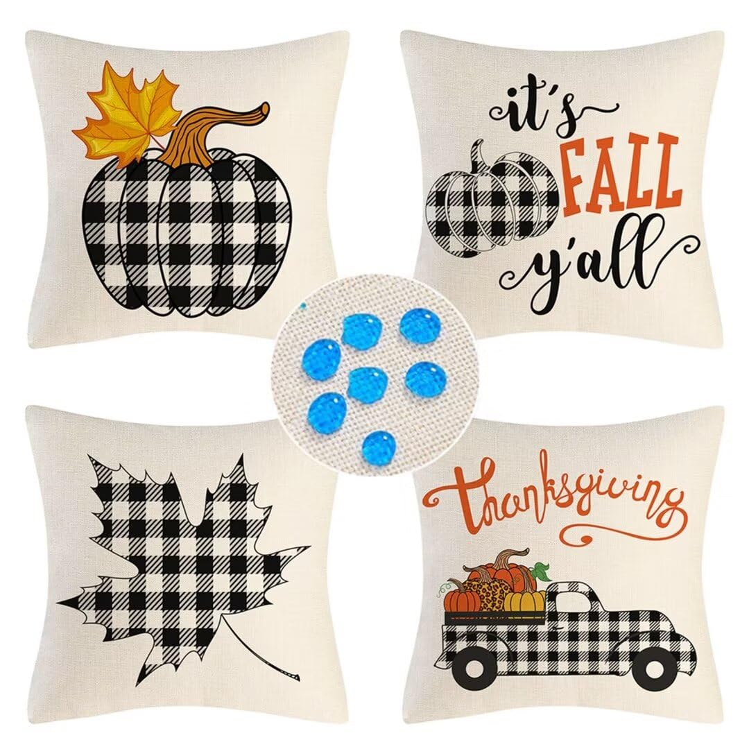Cuscino per Divano 80x80cm/31x31in Fodere per Cuscini Impermeabili Zucca autunnale Fodera per Cuscino Decorativo Copricuscini in Lino per Divano Casa Esterni Interni Fodere Cuscino Esterno ZC-217