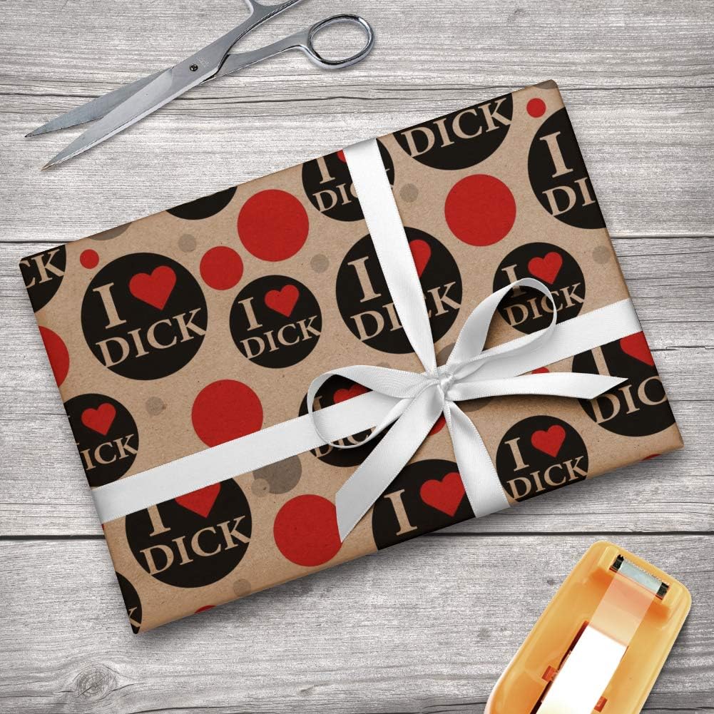 GRAPHICS & MORE I Love Dick Heart Premium Kraft Gift Wrap Wrapping Paper Roll