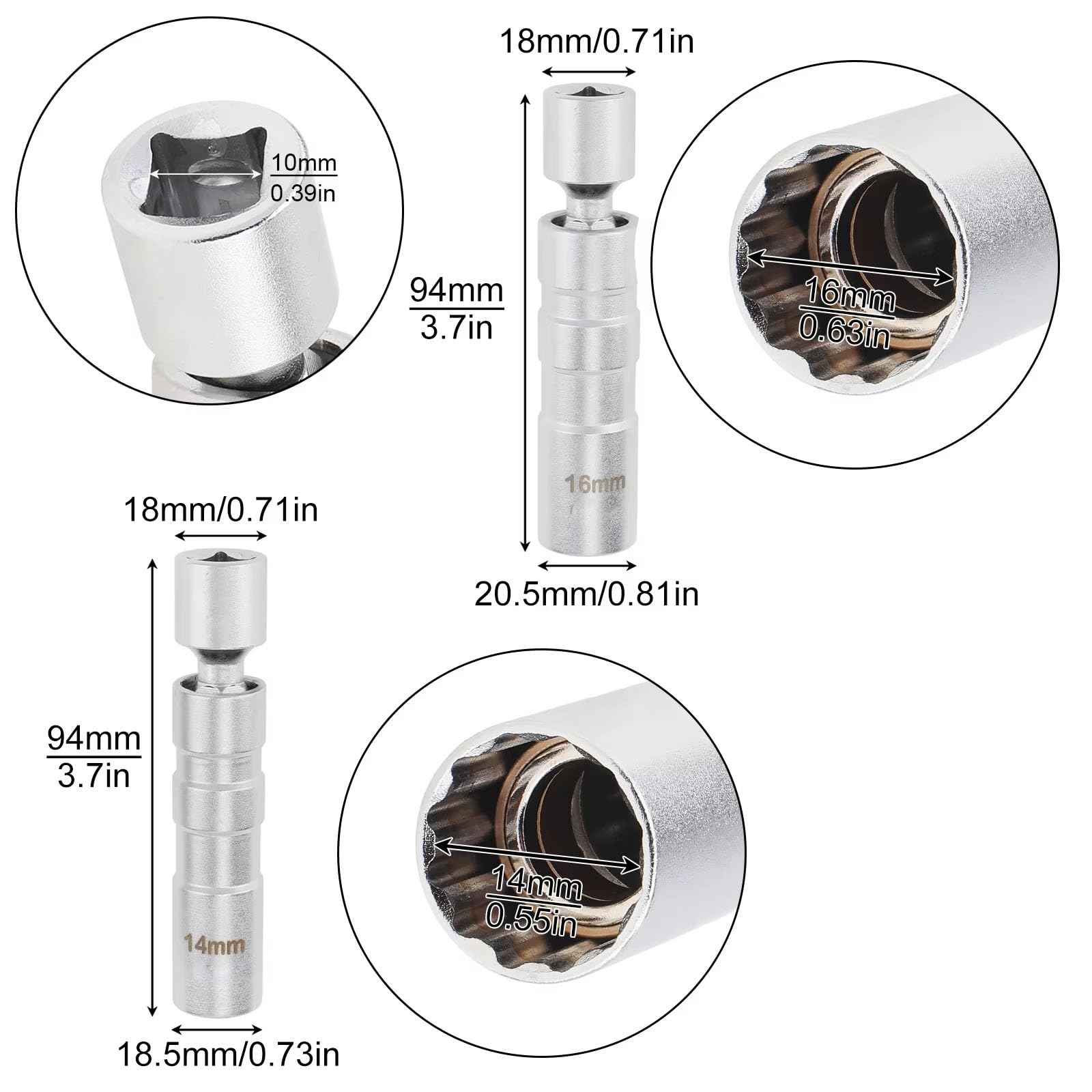 Magnetisch Zündkerzen Schlüssel Auto Erweiterte Motoren Magnetische Für Zündkerze Sockel Für Wand Zündung Entfernung Werkzeuge 2 Stücke 16mm Kompatibel Mit
