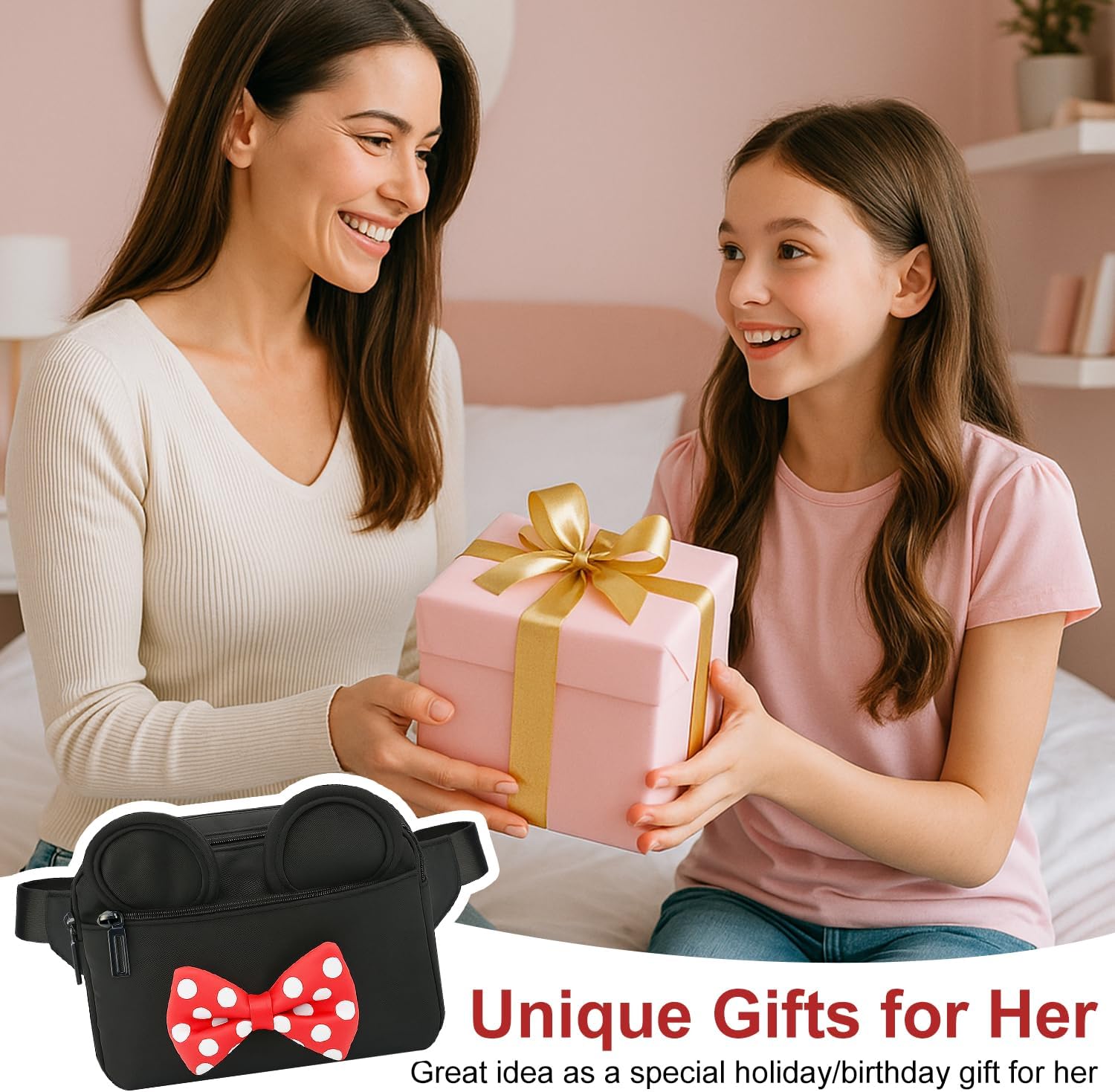 Cute Fanny Packs for Women Cross Body Purse Small Funny Shoulder Waist Bag Cartoon Teen Girls Fanny Pack Designer Belt Bum Bag Mini Little Kid Travel Disneyland Fanny Pack - Image 7