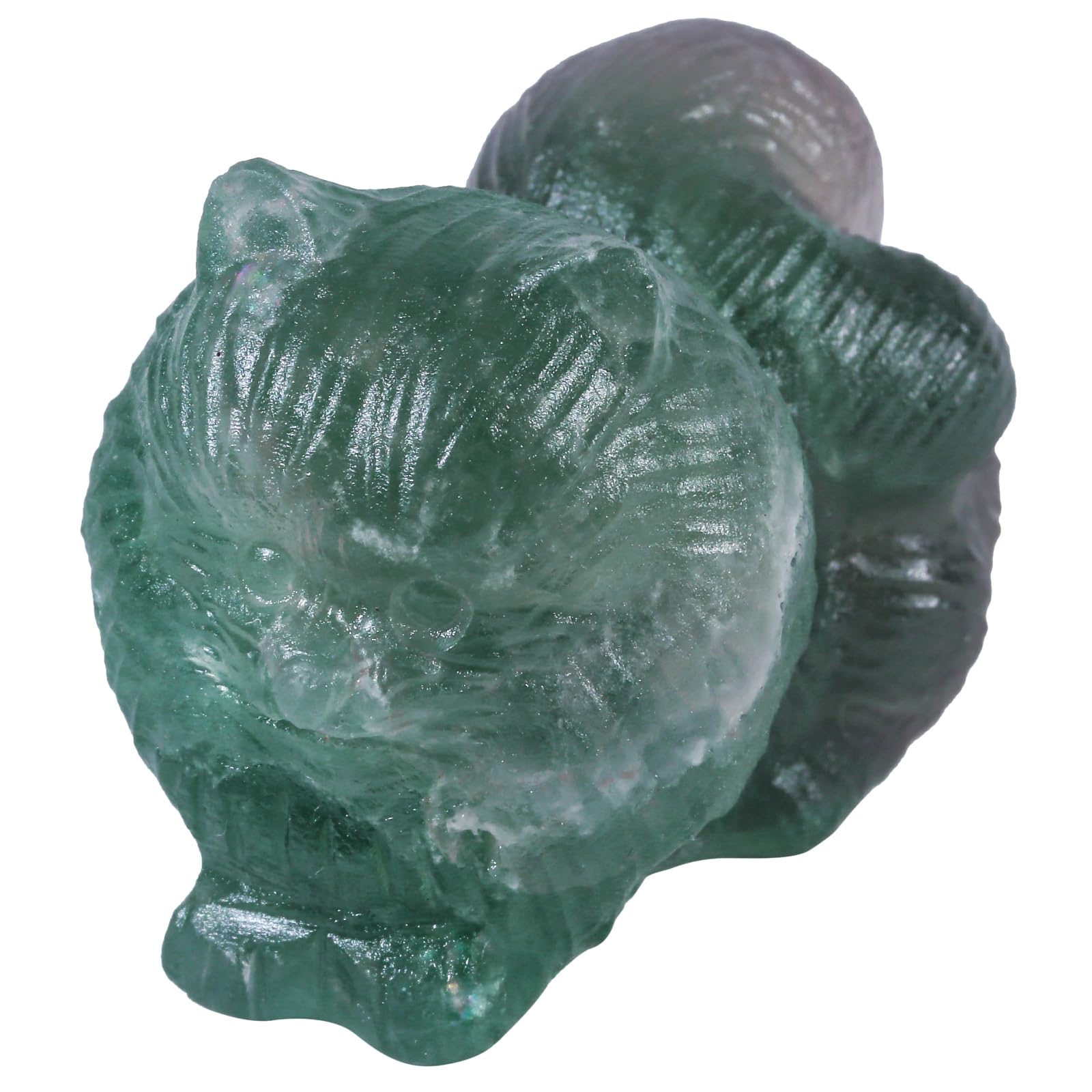 Chat en fluorite naturelle moonsix idéal pour le yoga et méditation