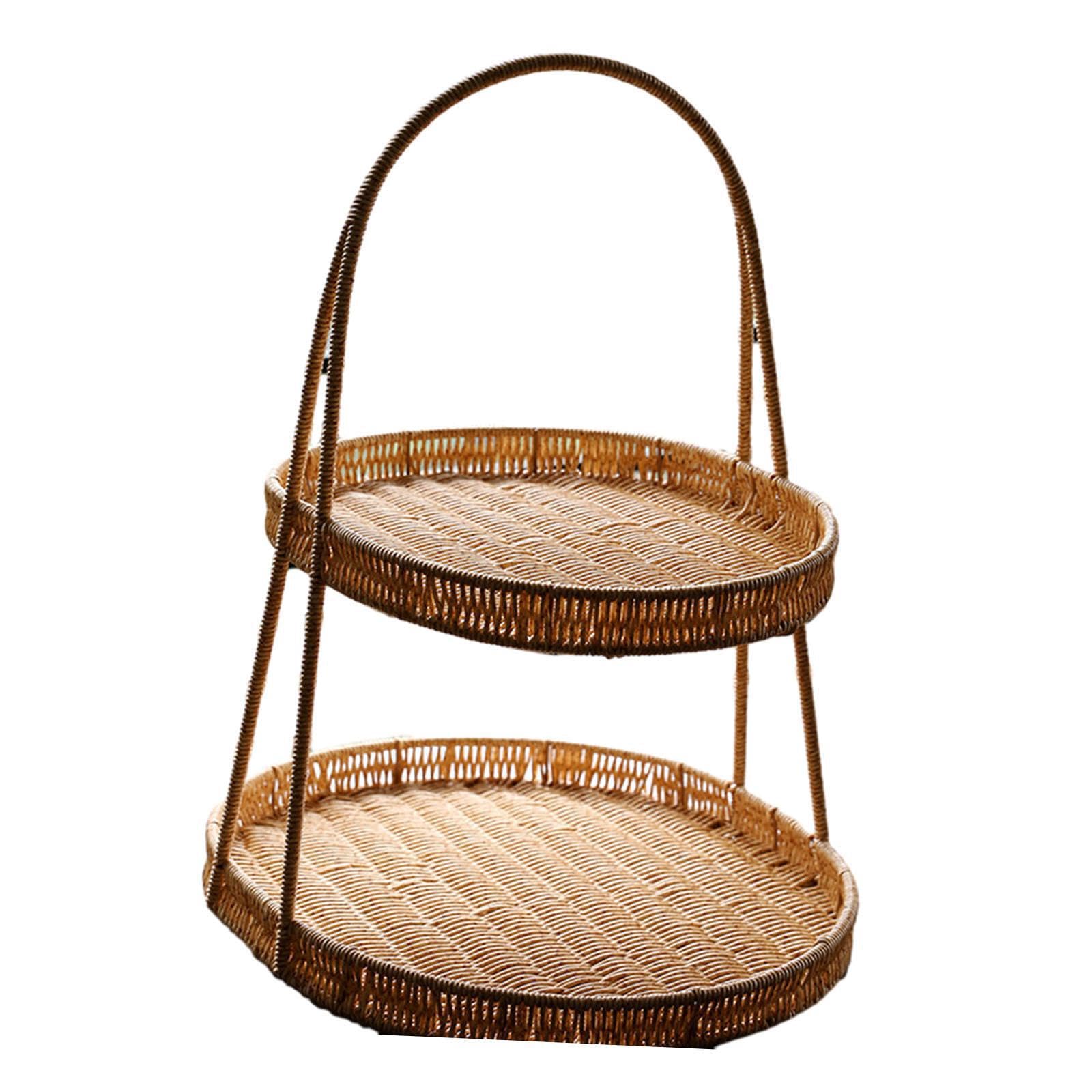 Qlecxzi Light Brown Sophisticated Fruit Basket Bowl Storage Countertop Style Makes Displaying Fresh Produce Easy Efficient For Kitchen Areas Countertop Fruit Basket,