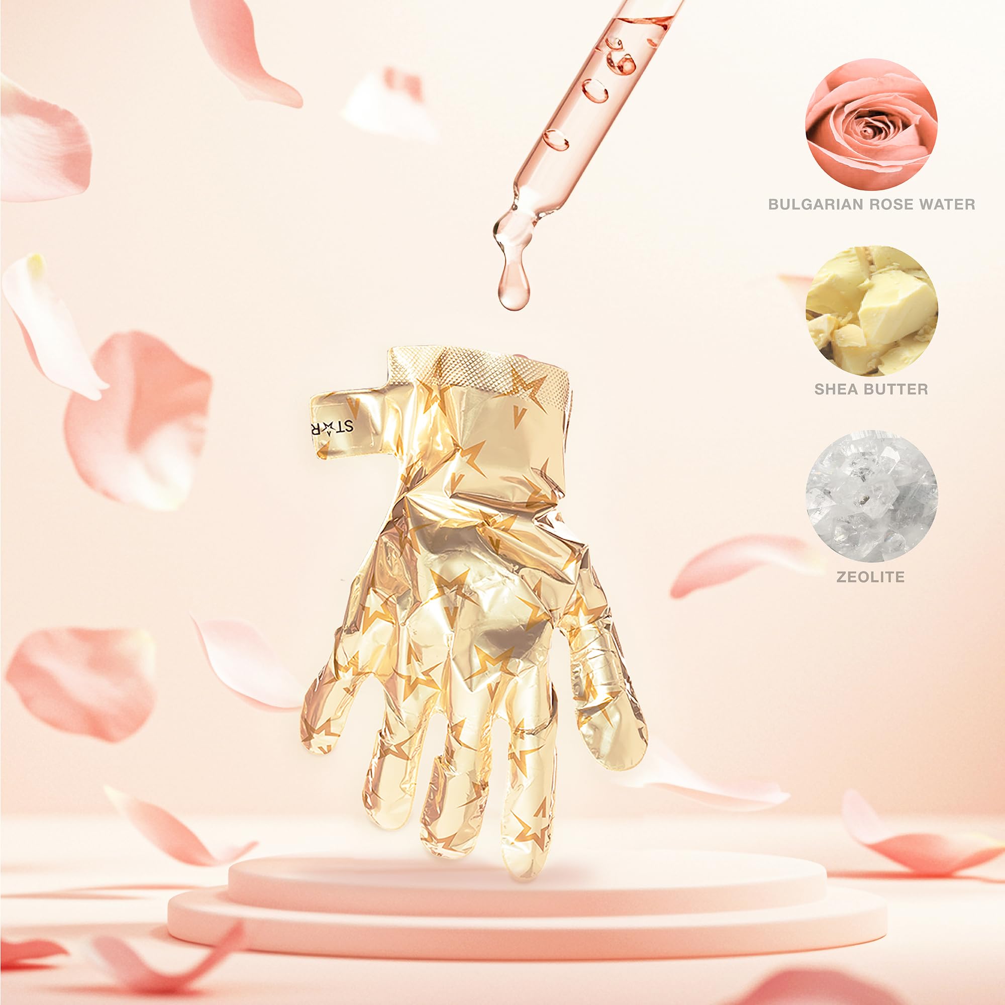 STARSKIN VIP Gold Handmaske, 4x16g, Luxuriöse Handpflege mit Sheabutter und Bulgarischem Rosenöl, Feuchtigkeitsspendend, Für alle Hauttypen