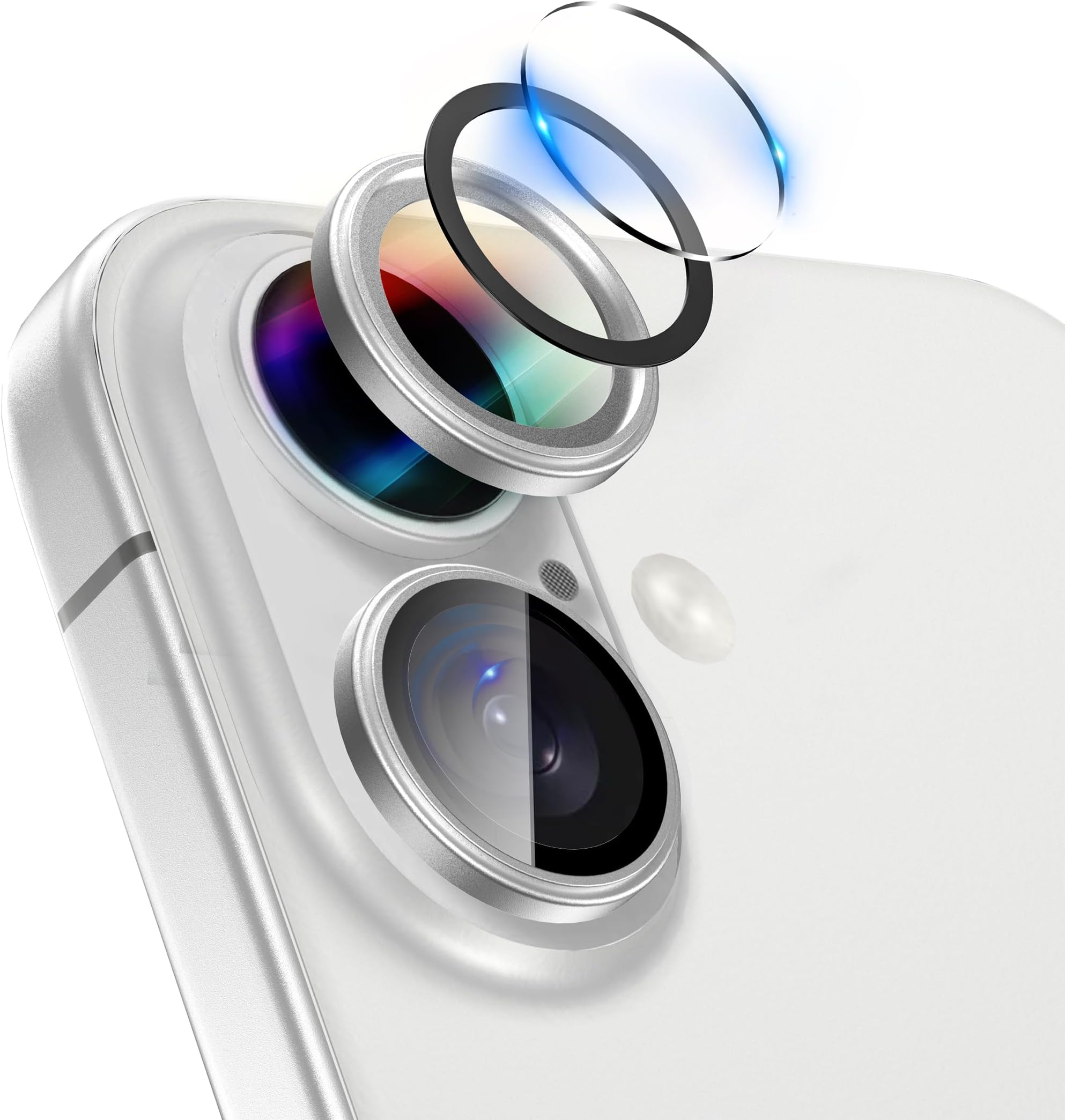 LONLI Hue - for iPhone 16 | 16 Plus - Dual Camera Lens Protector - White