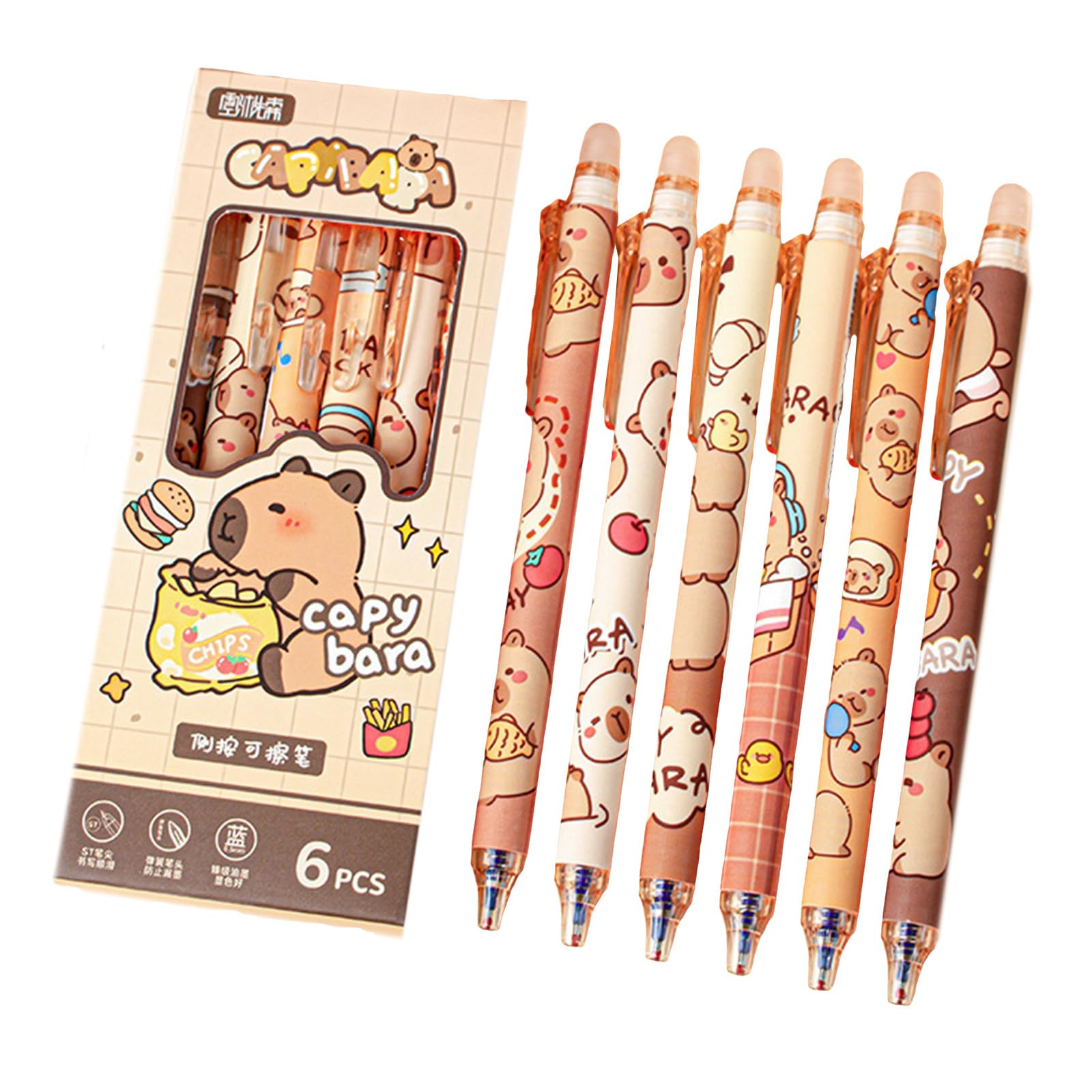 FINEASY 5 Pezzi Penne Gel, Cancelleria Aesthetic 0.5mm a Punta Fine, Penna A Sfera Retrattili