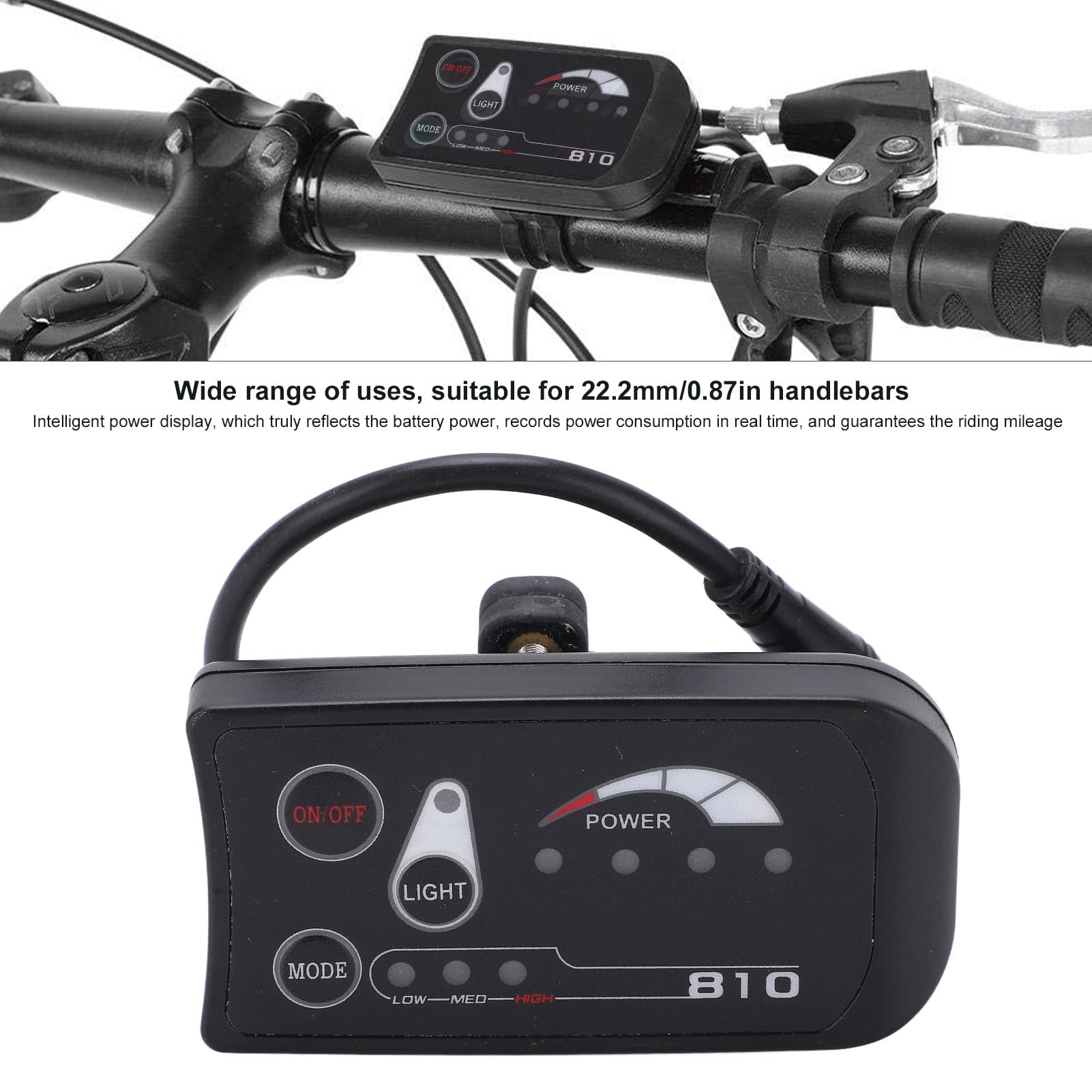 Bike Computer Bicycle Computer LED Display Control Panel, S810 Electric Bike LED Display Panel Ebike Display Scoooter Motor Display for JN Controller for Pasion Electric Bike Motor