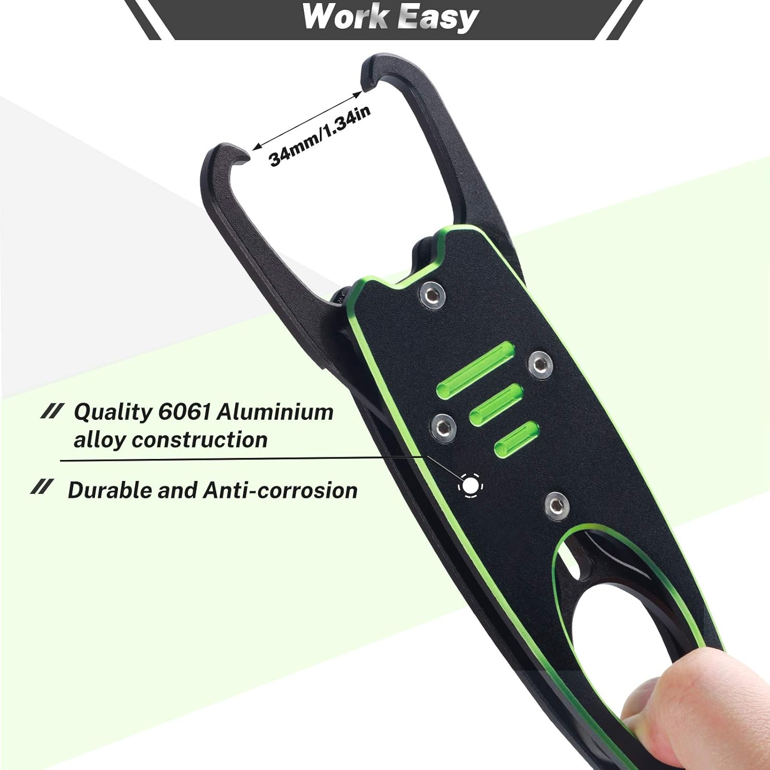 Night Cat Fish Lip Gripper With Scale 2 in 1 Aluminum Alloy Grabber Professional Fishing Tool Kit for Men