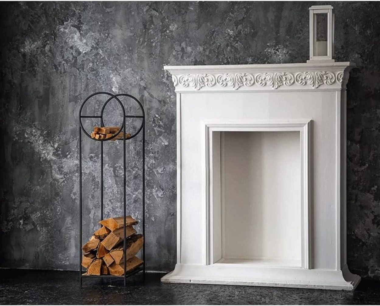 Firewood Holder Firewood Rack Outdoor Wrought Iron Wood Holders Firewood Storage Rack for Patio Deck Metal Log Holder Wood Log Store