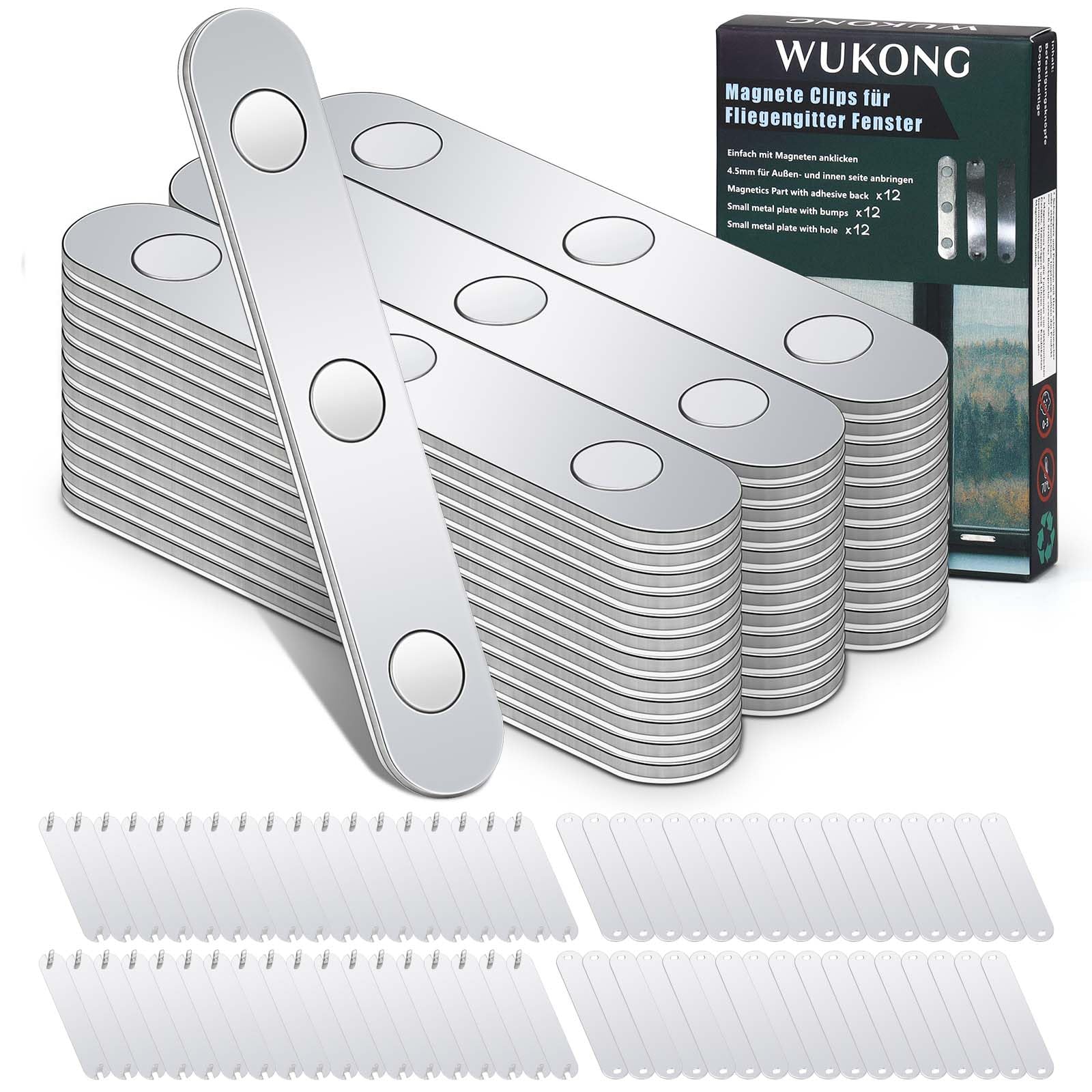 Wukong Aimants pour Moustiquaire – Lot de 36 aimants puissants autocollants et réutilisables pour fixer les moustiquaires aux fenêtres, sans perçage, pour une utilisation intérieure et extérieure