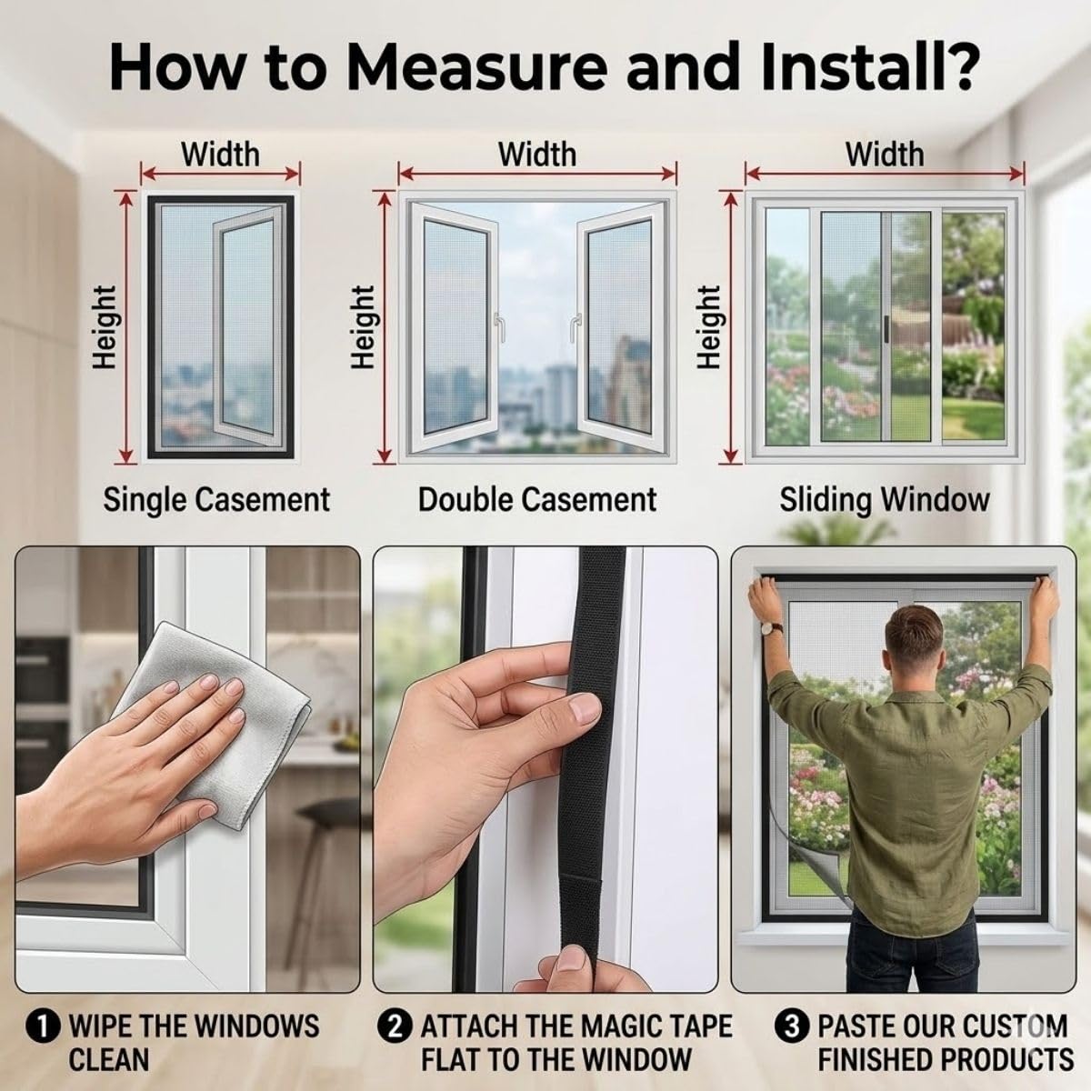 Selbstklebendes Fliegengitters Fenster Mit Klettband, Insektenschutzgitter Aus Reißfestem Fiberglas, Individuell Kürzbares Fliegennetz, Mückennetz Für Schlafzimmer Und Küche