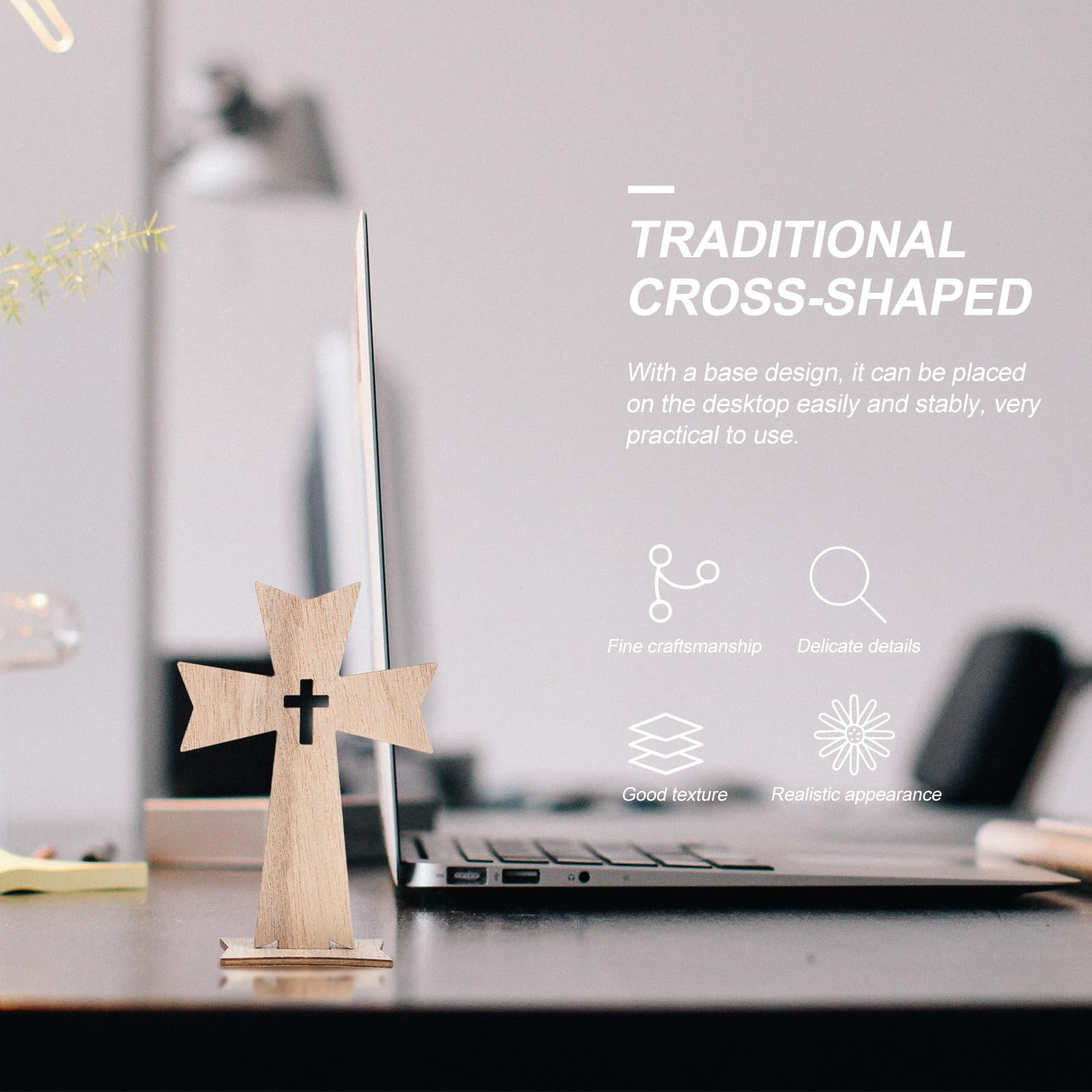SEWACC 20pcs Wooden Crosses for Crafts Small Unfinished Wood Crosses Catholic Standing Cross with Bases Wooden Wall Cross with Stand Spiritual Religious Cross for Baptism Centerpieces