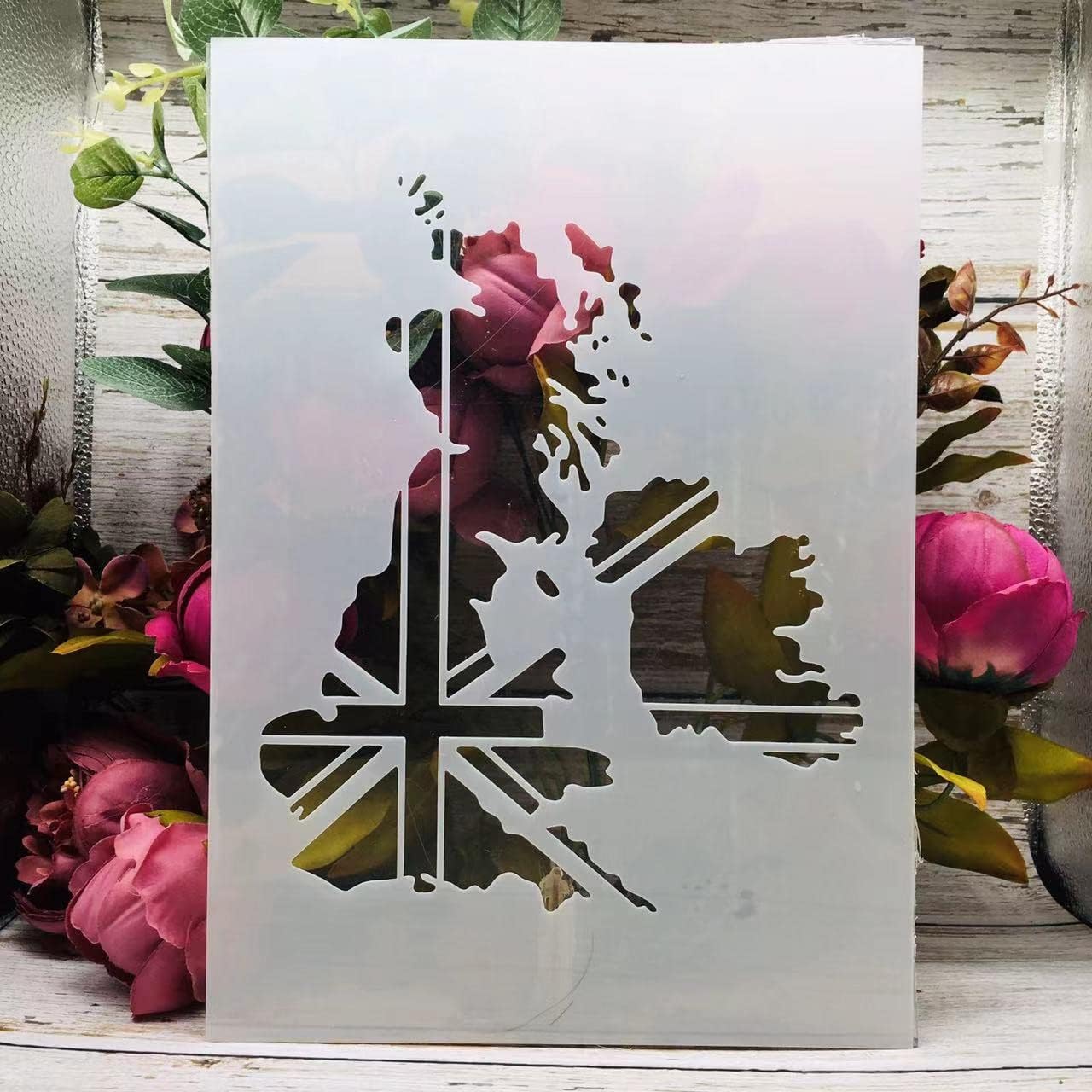 Reusable Stencils,A4 29x21cm UK Map England Craft Stencils for Painting ...