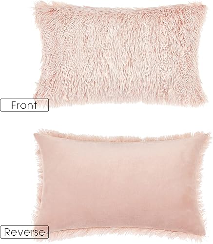 Miniatura 5 de David's Home Funda de almohada lumbar de piel sintética, 1 paquete, funda de almohada decorativa y esponjosa de 12 x 20 pulgadas, funda de cojín