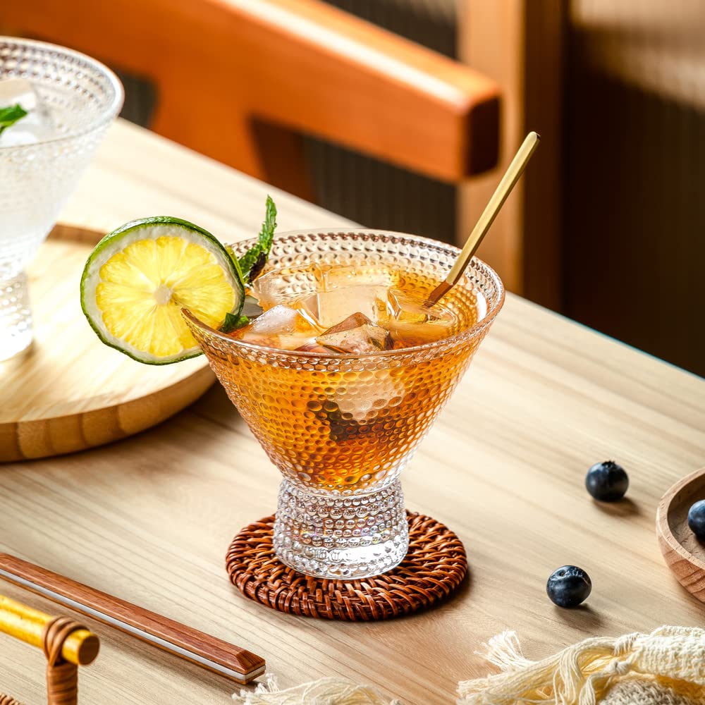 PTSTING Kieliszki do Martini (zestaw 6 szt.) Kieliszki koktajlowe w stylu vintage, do Martini, Koktajlu, Margarity, Cosmopolitan na Manhattan, Brandy