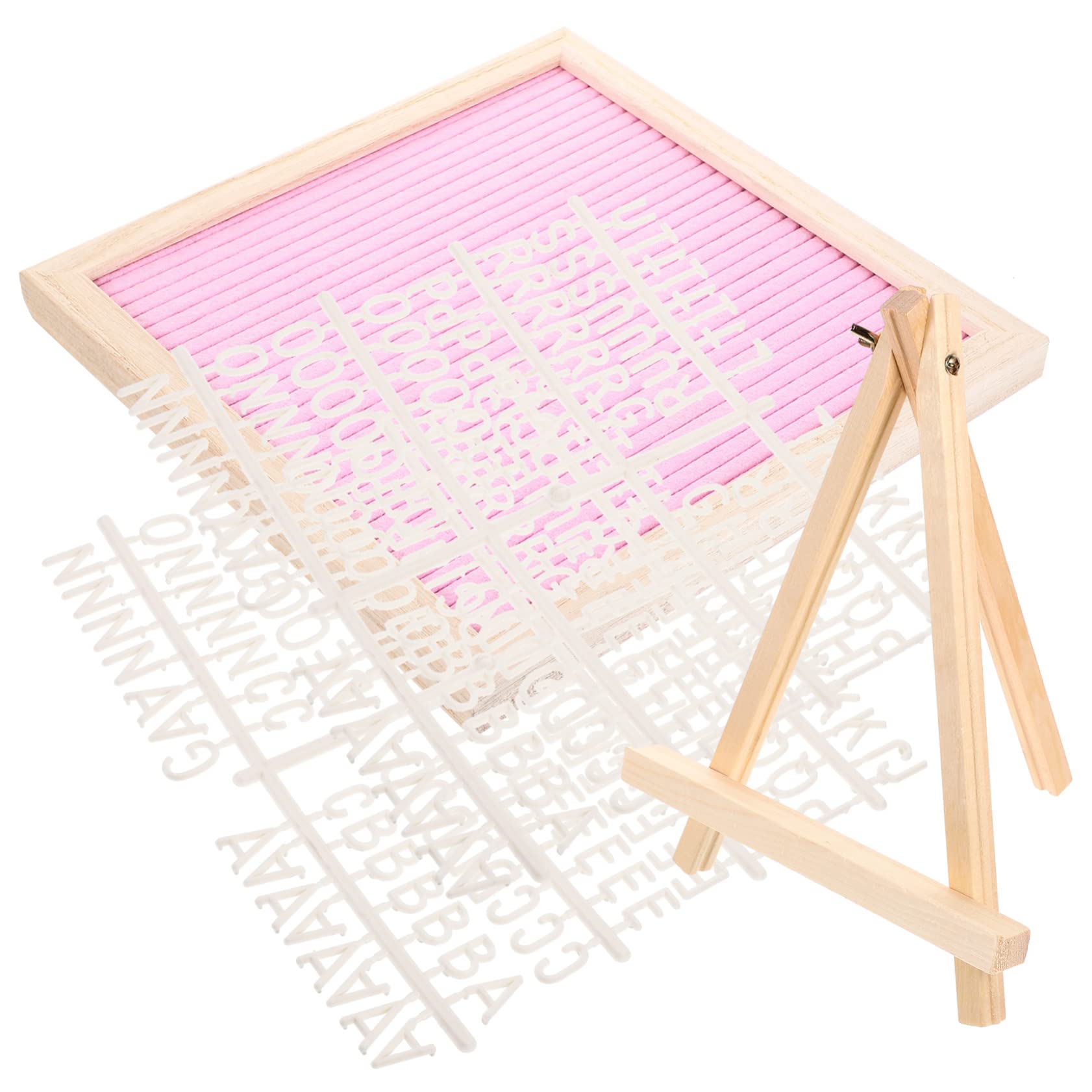 Lurrose Tableau à Lettres Set Complet en Feutre Double Face avec Support Bois, Facile à Fixer, Personnalisable pour Affichage Pratique pour Mariage ou Anniversaire