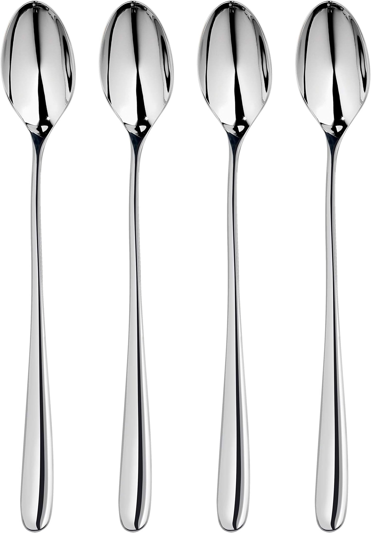 Arden Bright Long Handled Spoon, Long Handled Spoon, Set of 4. Suitable for Latte, jam and ice Cream. Made from Stainless Steel.