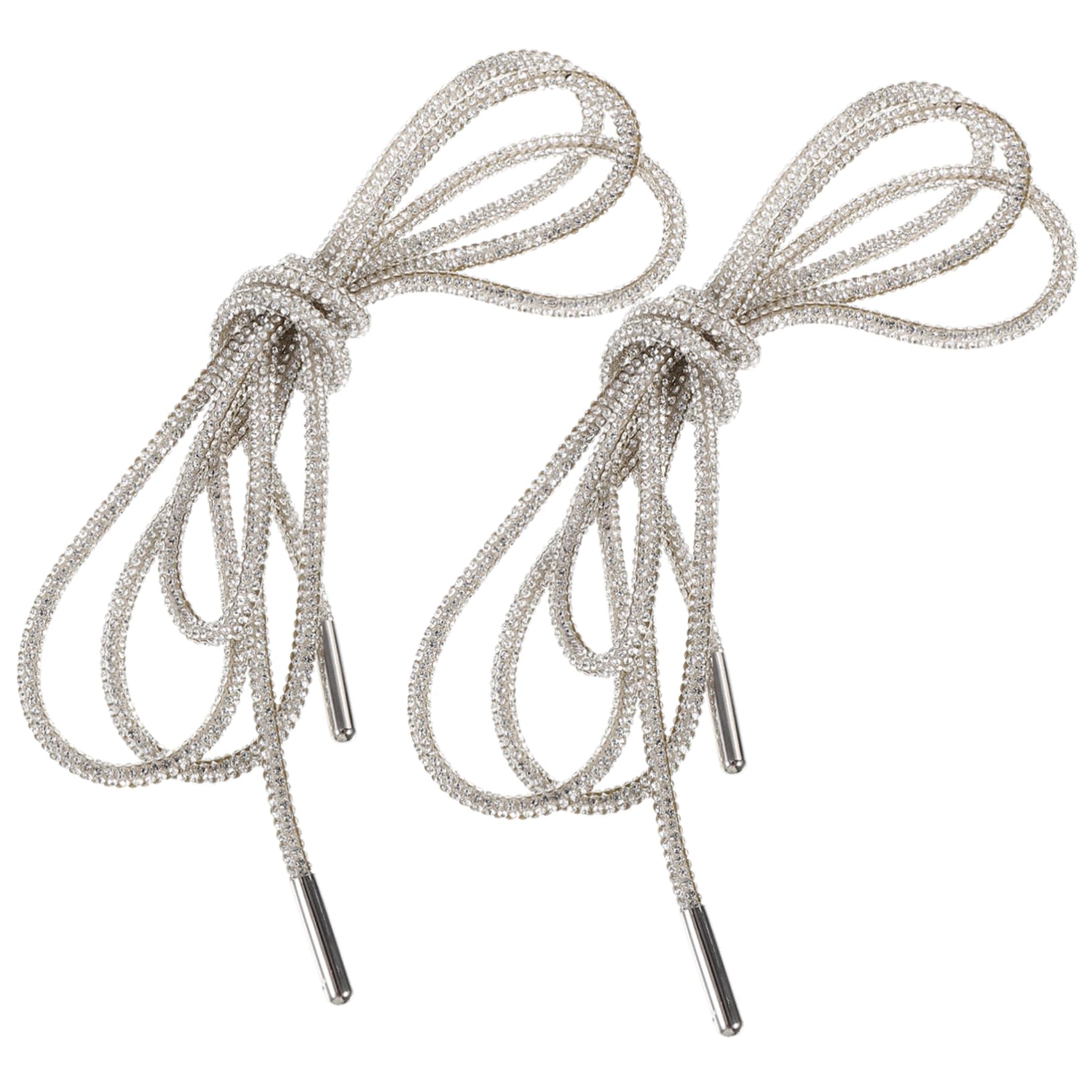 VALICLUD 1 Paire De Lacets De Chaussures Blancs Bottes Blanches Strass Strass Bling Lacets Chaussures Décoration Lacets Décontractés Lacets De Chaussures Décontractées Lacets Pour Baskets