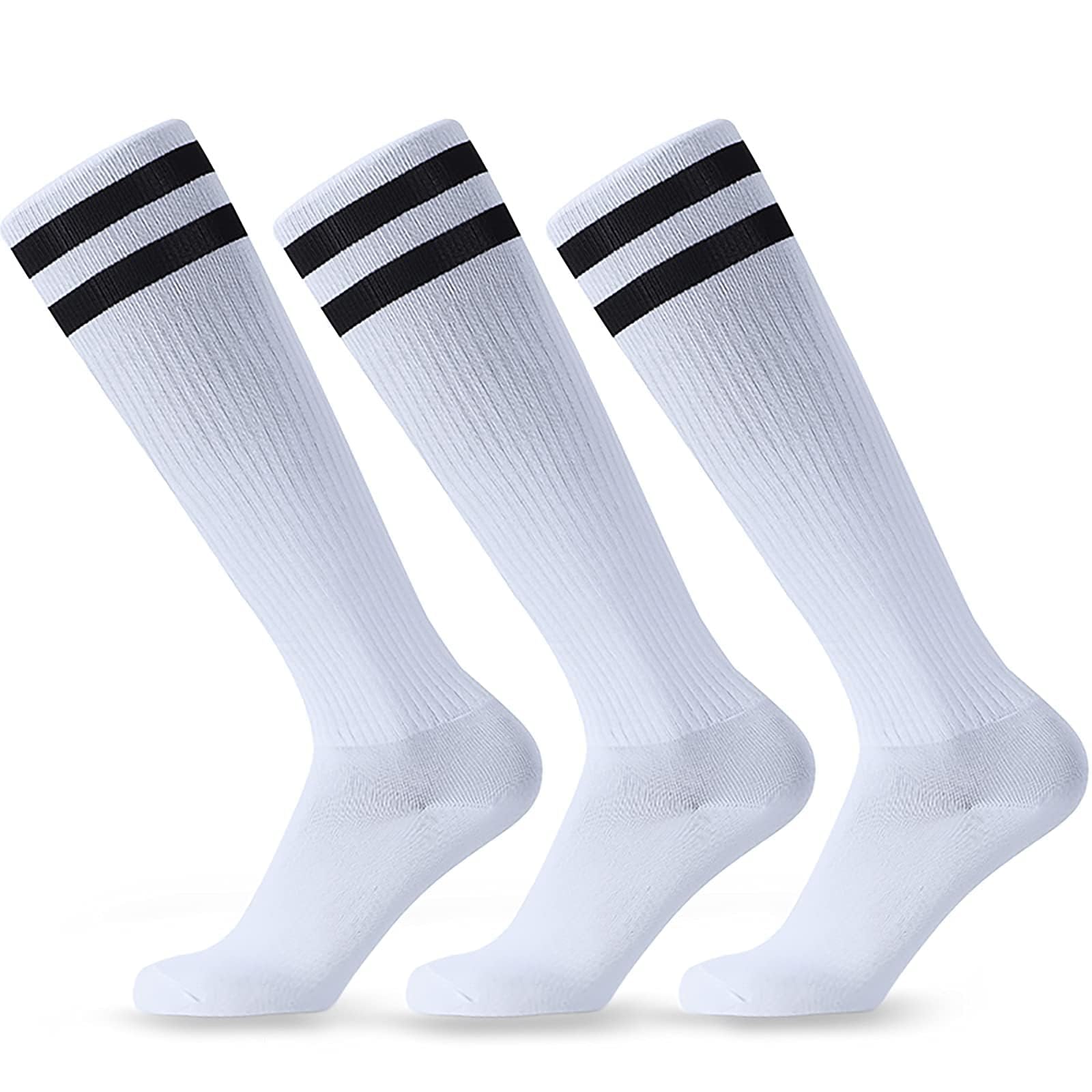 Kids Soccer Socks, SYOSI 3 Pairs Long Football Socks Knee High Athletic Socks School Team Dance Sports Socks for 5-12 Youth Boys & Girls