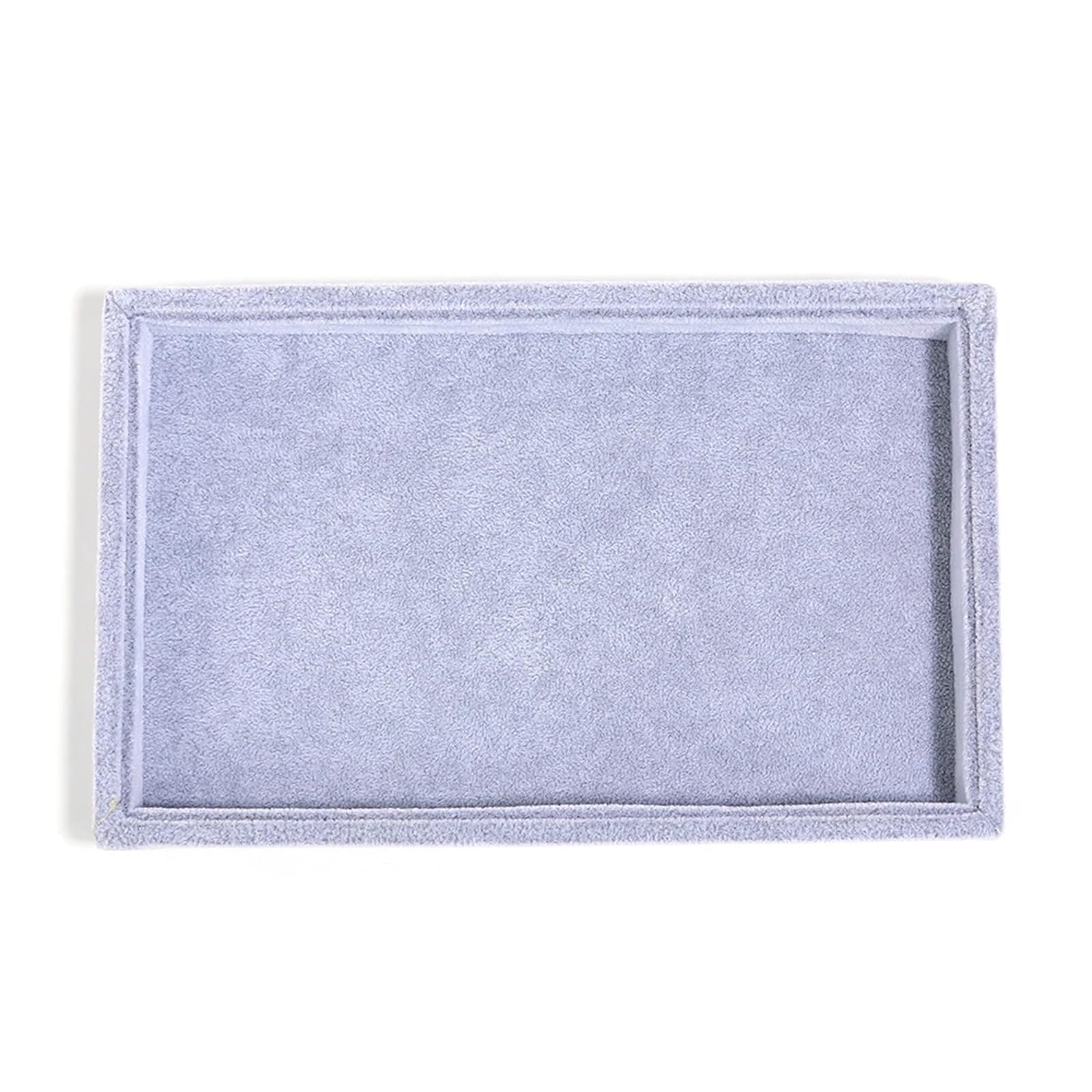 ZHSOAO 1Pc Velvet Jewelry Display Tray Ring Earring Storage Box Necklaces Bracelets Organizing Plate for Jewelry(Gray Small)