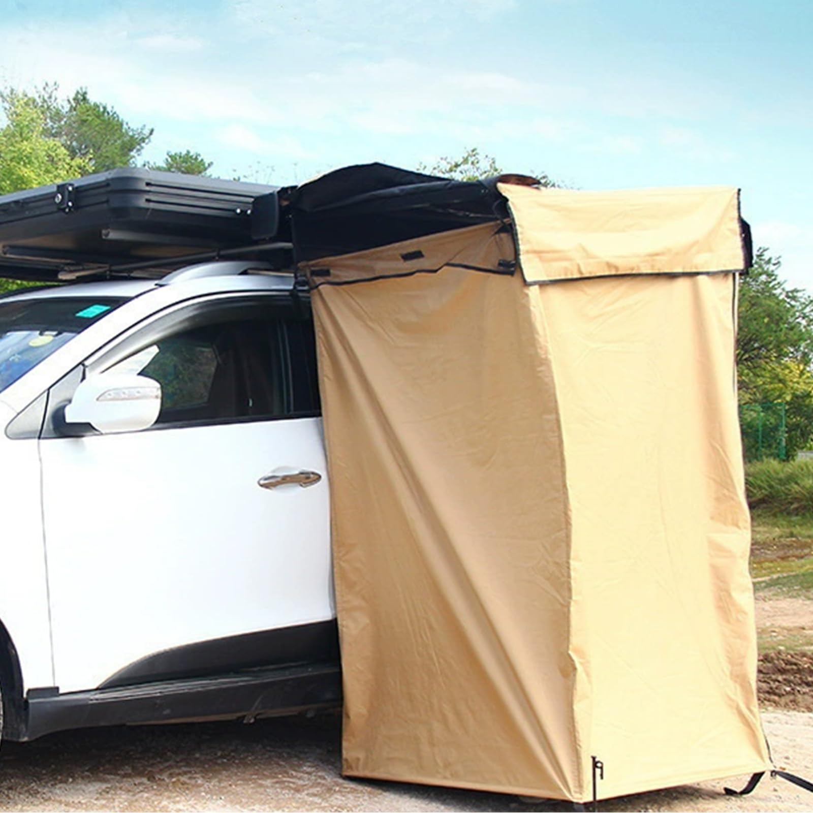 Tenda da Doccia con Tetto - WC Rifugi per La Privacy da Campeggio SUV Doccia Laterale per Auto, Spogliatoio Esterno Tenda da Doccia Bagno Tende Istantanee, Striscia Luminosa a LED