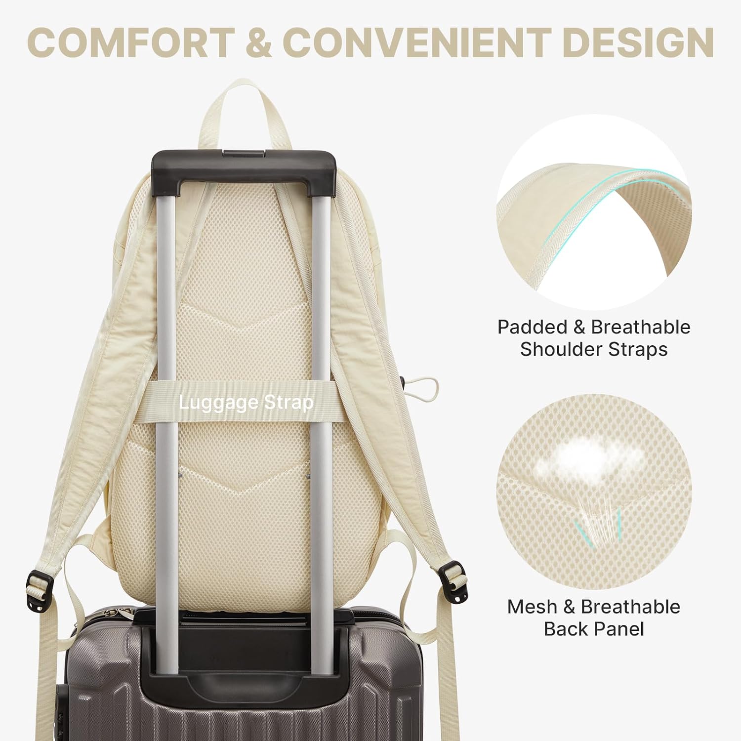 G4Free Hiking Backpack for Women Men 20L Lightweight Travel Backpacks Daypack Outdoor Daily Camping, Beige