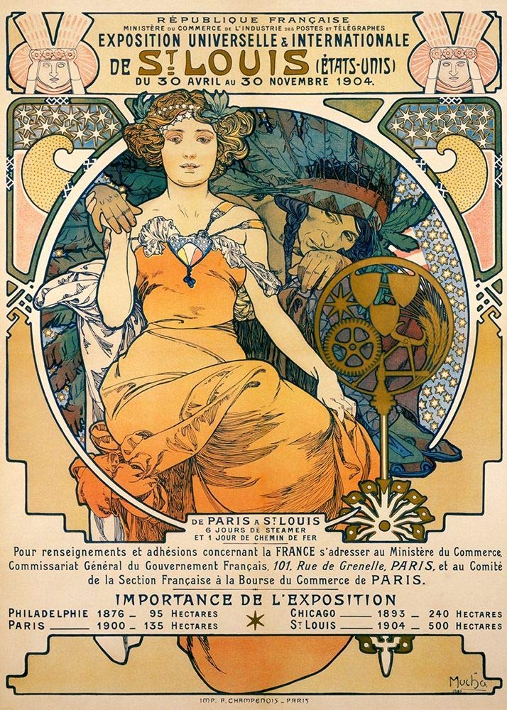 Amazon.com: Mucha Alphonse Poster Print by 1904 St. Louis Worlds