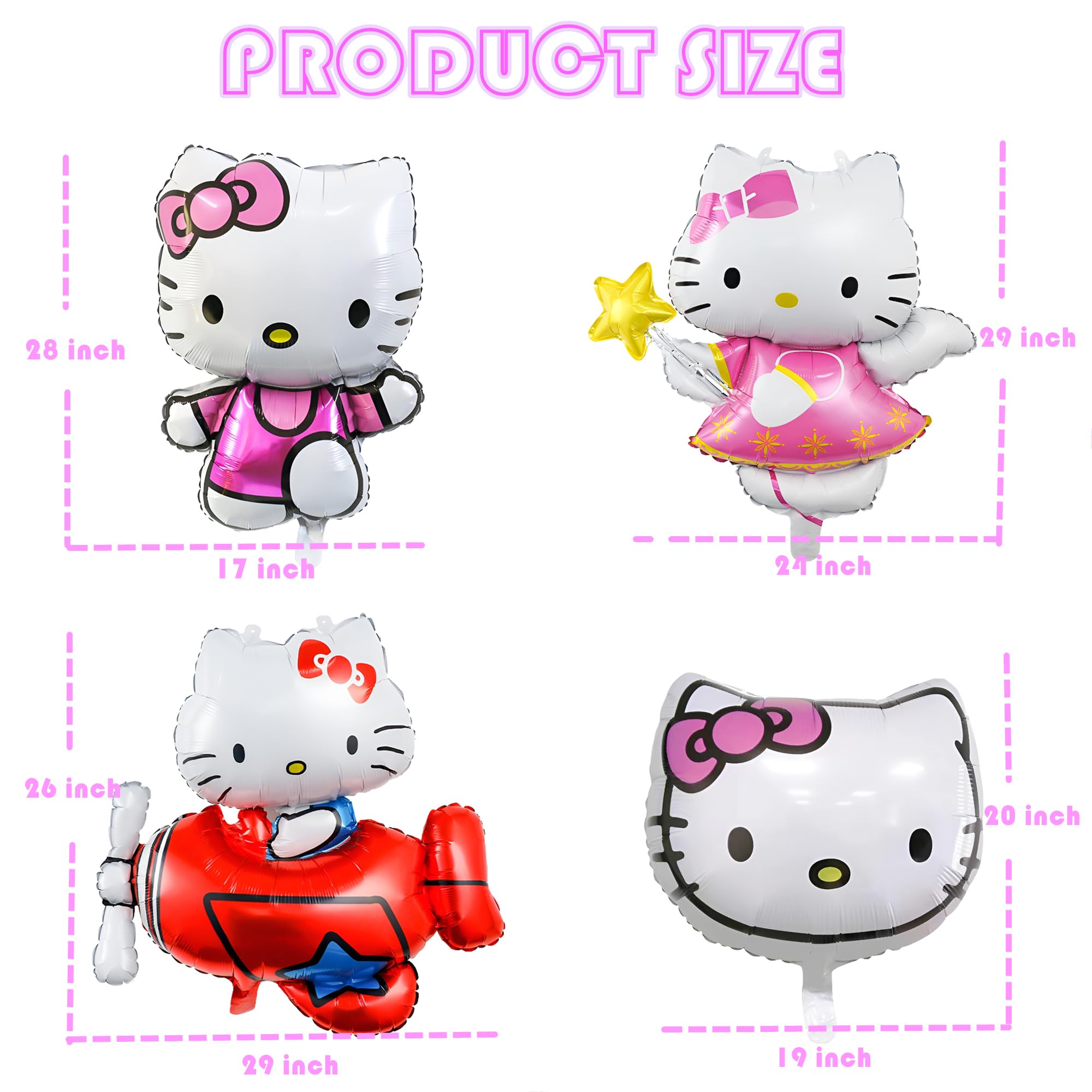 Globos De Cumpleaños Temáticos Gatos - Lote De 6, Aluminio, Decoración Fiesta Infantil