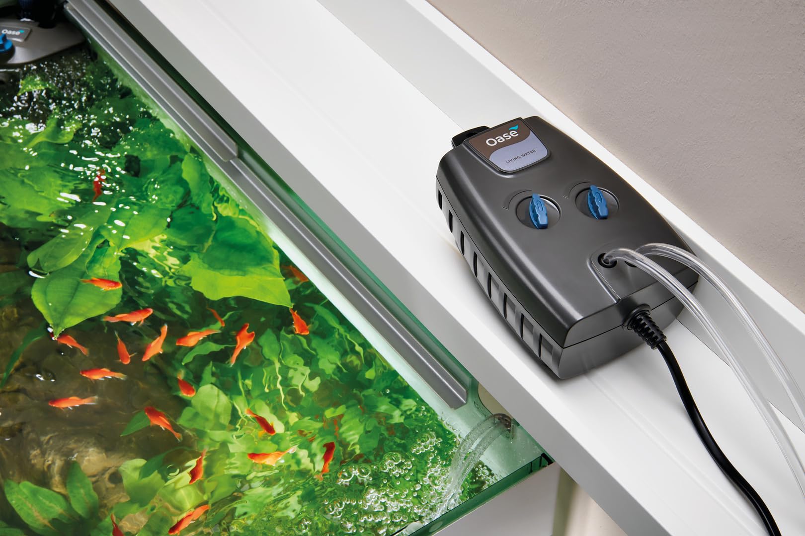 OASE OxyMax 41850 400 - Aeratore per acquari, 400 l/h, 4 W, 2 x 2 m di tubo