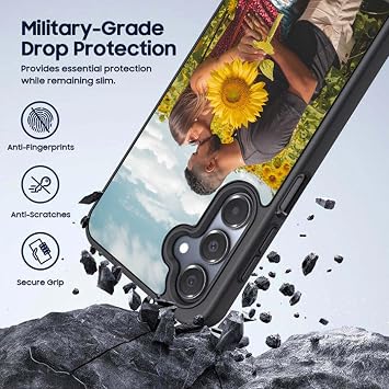 Personalized Phone Case for Samsung Galaxy A8 Plus 2018,Custom Picture Image Name on Silicone Cover,Black Shockproof TPU Case,Customized Bumper Phone Case -TU1